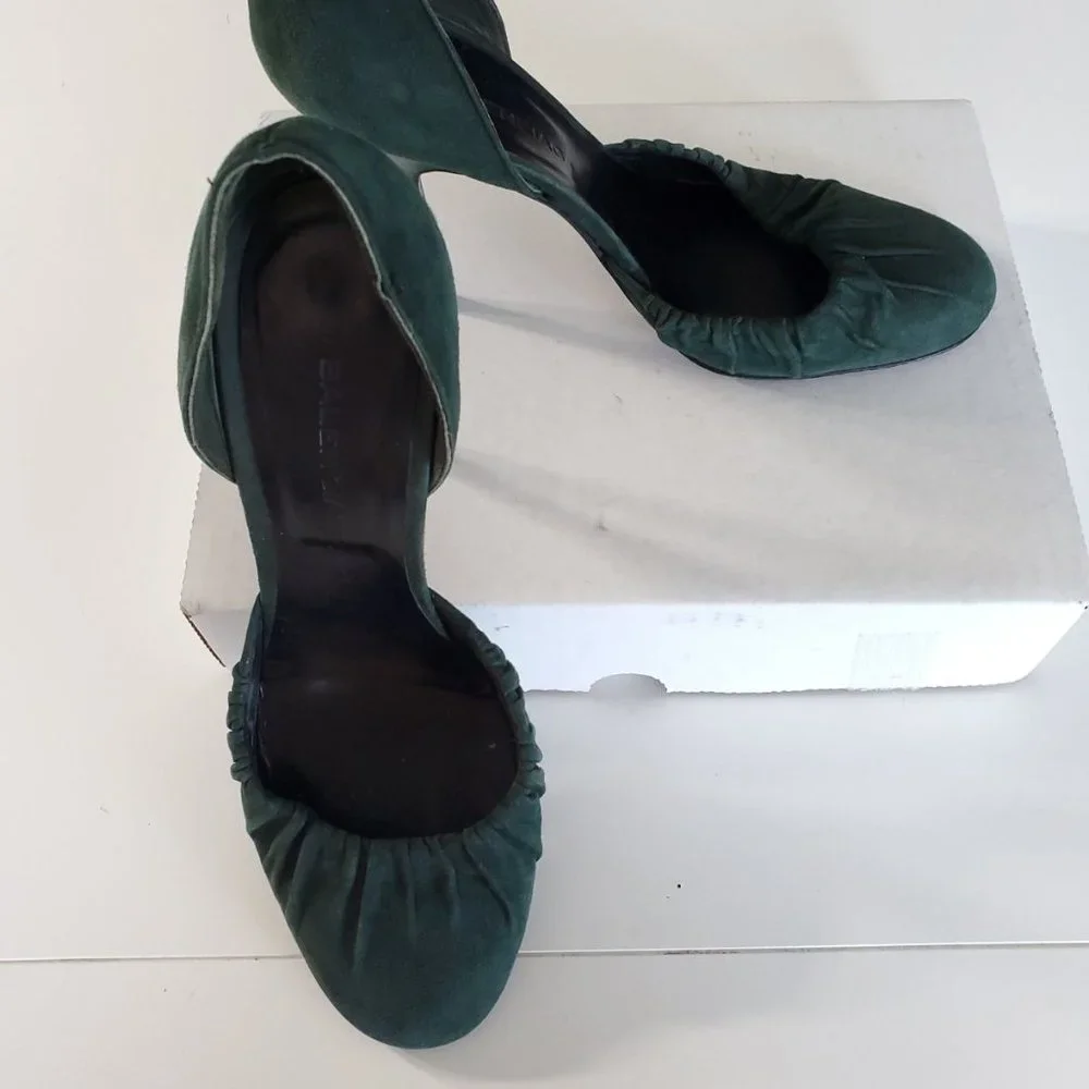 Balenciaga Green Suede Stiletto Heels 39 = US 9 - Picture 2 of 7